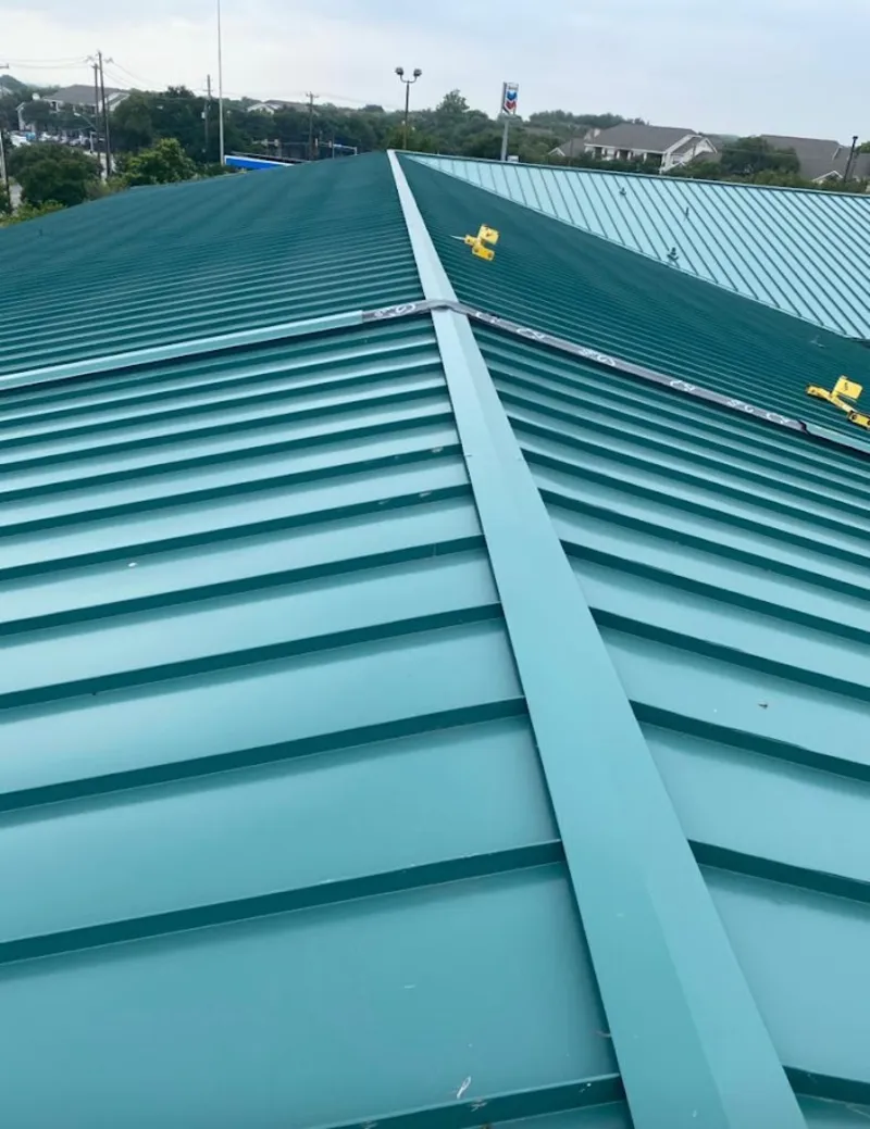 Green commercial metal roof ridge and valley for Metal Roof Repair in Cresaptown